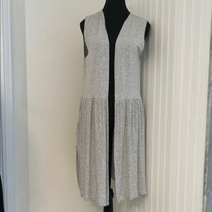 Gray Sleeveless Cardigan
